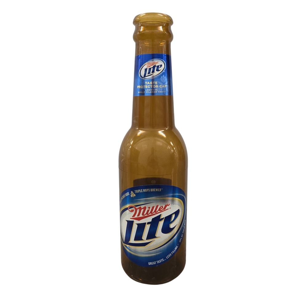 Vintage Miller Lite 21" Giant Plastic Beer Bottle Bank Popcorn Container No Cap
